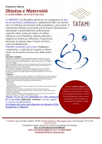 "Shiatsu e Maternit&agrave; - Post parto e puerperio" - TATAMI ASD -&ldquo;Evento Apos Approved&rdquo;- Roma 17-18 Dicembre 2022 e 28-29 Gennaio 2023