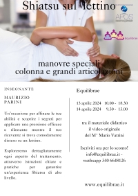 Shiatsu sul lettino - Equilibrae -&ldquo;Evento Apos Approved&rdquo;- Trieste 13-14 Aprile 2024