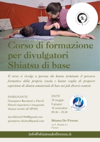 Formazione per divulgatori Shiatsu - Shiatsu-Do Firenze  -&ldquo;Evento Apos Approved&rdquo;- 13 Aprile/18 Maggio/8 Giugno 2025