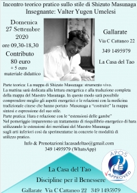 "Incontro teorico pratico sullo stile Masunaga - La Mappa di Shizuto Masunaga" - La casa del Tao - &ldquo;Evento Apos Approved&rdquo; - Gallarate 27 Settembre 2020