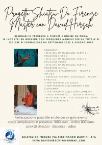 MASTER Shiatsu - Shiatsu Do Firenze - &ldquo;Evento Apos Approved&rdquo;- Firenze, Settembre 2022/Giugno 2023