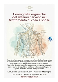Coreografie organiche del sistema nervoso nel trattamento di collo e spalle - TATAMI -&ldquo;Evento Apos Approved&rdquo;- Roma, 16/17 maggio 2026