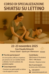 Shiatsu su Lettino - TATAMI ASD -&ldquo;Evento Apos Approved&rdquo;- Roma 22-23 Novembre 2025