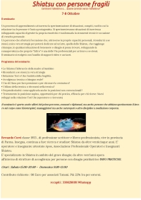 "Shiatsu con persone fragili - Centrare l&rsquo;obiettivo o&hellip; essere centrati verso l&rsquo;obiettivo?" - TATAMI ASD -&ldquo;Evento Apos Approved&rdquo;- Roma 7/8 Ottobre 2023
