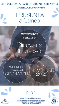 Ritrovare il riposo - Gis-Shiatsu -&ldquo;Evento Apos Approved&rdquo;- Cuneo 14/15 novembre 2026