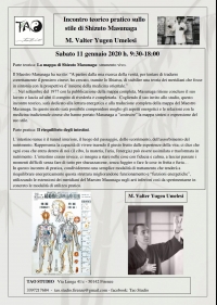 "Mappa di Masunaga: lettura e traduzione per una pratica pi&ugrave; consapevole"- Tao Studio - &ldquo;Evento Apos Approved&rdquo;- Firenze 11 Gennaio 2020