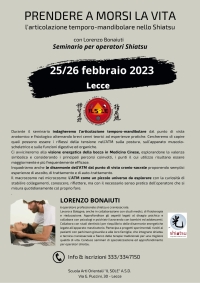 Prendere a morsi la vita - Scuola Arti Orientali "IL SOLE" -&ldquo;Evento Apos Approved&rdquo;- Lecce, 25/26 Febbraio 2023