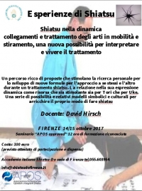 Shiatsu nella dinamica - Esperienze di shiatsu - Accademia Shiatsu Do (FI) - &ldquo;Evento Apos Approved&rdquo;- Firenze 14/15 Ottobre 2017
