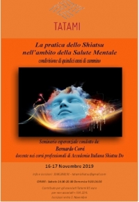 "La pratica dello Shiatsu in ambito di disagio sociale" - TATAMI asd -&ldquo;Evento Apos Approved&rdquo;- Roma 16-17 Novembre 2019