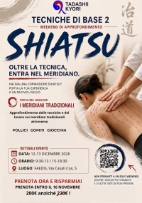 Tecniche di base 2 "Oltre la tecnica, entra nel meridiano"- Shiatsu School Tadashii Kyori -&ldquo;Evento Apos Approved&rdquo;- Faedis (UD) 12/13 dicembre 2026