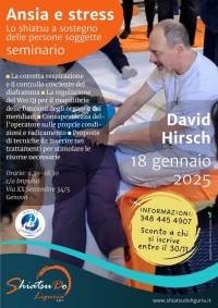Ansia e Stress, lo Shiatsu a sostegno delle persone soggette - Shiatsu Do Liguria -&ldquo;Evento Apos Approved&rdquo;- Genova - 18 Gennaio 2025