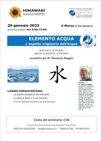 Elemento Acqua "L'Origine" - Himawari - &ldquo;Evento Apos Approved&rdquo;- Monza 29 Gennaio 2023