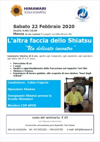 "L'Altra faccia dello Shiatsu" - Himawari - &ldquo;Evento Apos Approved&rdquo;- Monza 22 Febbraio 2020