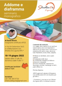 Il trattamento shiatsu dell&rsquo;addome - Shiatsu Do Liguria -&ldquo;Evento Apos Approved&rdquo;- Genova 18/19 Giugno 2022