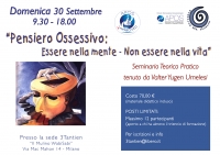 Pensiero Ossessivo "Essere nella mente, non essere nella vita" - 3Tantien Zen Shiatsu -&ldquo;Evento Apos Approved&rdquo; - Milano - 30 Settembre 2018
