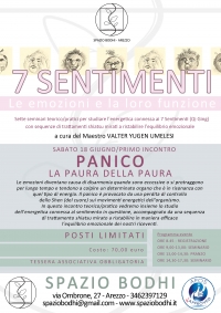 I 7 Sentimenti "Panico - La paura della paura" - SPAZIO BODHI - &ldquo;Evento Apos Approved&rdquo;- Arezzo 18 giugno 2022