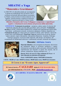 "Maternit&agrave; e Gravidanza"- Shiatsu e Yoga - Accademia Shiatsu Do Cagliari -&ldquo;Evento Apos Approved&rdquo;- Cagliari 19/20 Maggio 2018