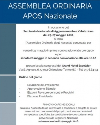 Assemblea Ordinaria - Seminario Nazionale Maggio 2018 - Chianciano Terme, Siena