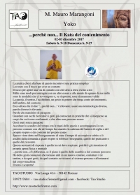 &hellip;.perch&egrave; non&hellip;il kata del contenimento - Tao studio - &ldquo;Evento Apos Approved&rdquo;- Firenze 2/3 Dicembre 2017