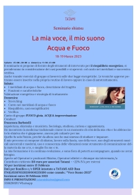 "La mia voce, il mio suono - Acqua e Fuoco" - TATAMI ASD -&ldquo;Evento Apos Approved&rdquo;- Roma 18/19 Marzo 2023