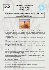 I meridiani della terza generazione: Yin e Yang Qiao - Tao Studio - &ldquo;Evento Apos Approved&rdquo;- Firenze 14/15 Ottobre 2017