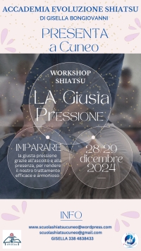 La giusta pressione - Gis-Shiatsu -&ldquo;Evento Apos Approved&rdquo;- Cuneo 28/29 dicembre 2024