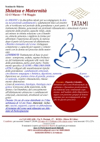 "Shiatsu e Maternit&agrave;" San Bao - TATAMI ASD -&ldquo;Evento Apos Approved&rdquo;- Roma 12/13 Marzo - 7/8 Maggio 2022
