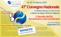 Rinviato! 47&deg; Convegno Nazionale di aggiornamento e valutazione "L'ASCOLTO DEL KI: Incontrare e non scontrarsi"- Vigrande (CT) 12-13-14 Marzo 2021