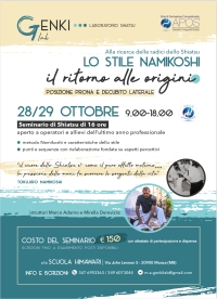 Namikoshi "Tecniche e sequenze in posizione decubito laterale e prona"- Genki Lab - &ldquo;Evento Apos Approved&rdquo;- Monza 2023 - 27/28 Ottobre 2023