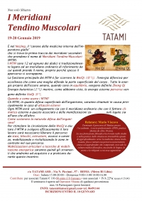 I Meridiani Tendino Muscolari "MTM" - TATAMI asd -&ldquo;Evento Apos Approved&rdquo;- Roma 19 - 20 Gennaio 2019