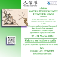Trattamento Shiatsu sul lettino e sedia - La Via dello Stato dell'Essere -&ldquo;Evento Apos Approved&rdquo;- Parma 23/24 Marzo 2024