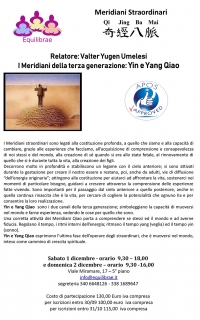 I Meridiani della terza generazione: Yin e Yang Qiao - Equilibrae -&ldquo;Evento Apos Approved&rdquo;- Trieste 1/2 Dicembre 2018