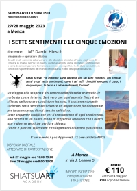 "I 7 sentimenti e le 5 emozioni" - ShiatsuART - &ldquo;Evento Apos Approved&rdquo;- Monza 27/28 maggio 2023