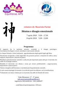 Shiatsu e disagio emozionale - Equilibrae - &ldquo;Evento Apos Approved&rdquo; - Trieste 7/8 Aprile 2018