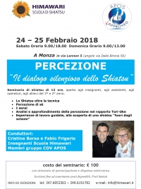 Il dialogo silenzioso dello shiatsu  - Himawari - &ldquo;Evento Apos Approved&rdquo;- Monza 24/25 Febbraio 2018