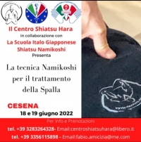 "La tecnica Namikoshi per il trattamento della spalla" - CENTRO SHIATSU HARA -&ldquo;Evento Apos Approved&rdquo;- 18/19 Giugno 2022