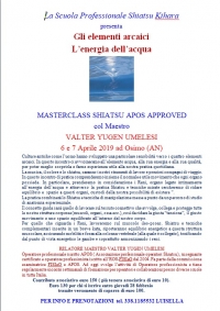 Gli Elementi Arcaici, L'Energia dell'Acqua - Scuola Shiatsu KiHara -&ldquo;Evento Apos Approved&rdquo;- Osimo 6/7 Aprile 2019