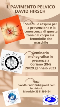 Respiro e shiatsu per il pavimento pelvico -&ldquo;Evento Apos Approved&rdquo;- Coriano (Rimini) 28/29 Gennaio 2023