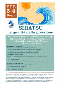 La qualit&agrave; della pressione dello Shiatsu - Centro Il Fiume -&ldquo;Evento Apos Approved&rdquo;- Roma) 3/4 Febbraio 2018