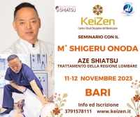 &ldquo;AZE SHIATSU - Principi base e trattamento della regione lombare&ldquo; - KEIZEN -&ldquo;Evento Apos Approved&rdquo;- Bari - 11/12 Novembre 2023